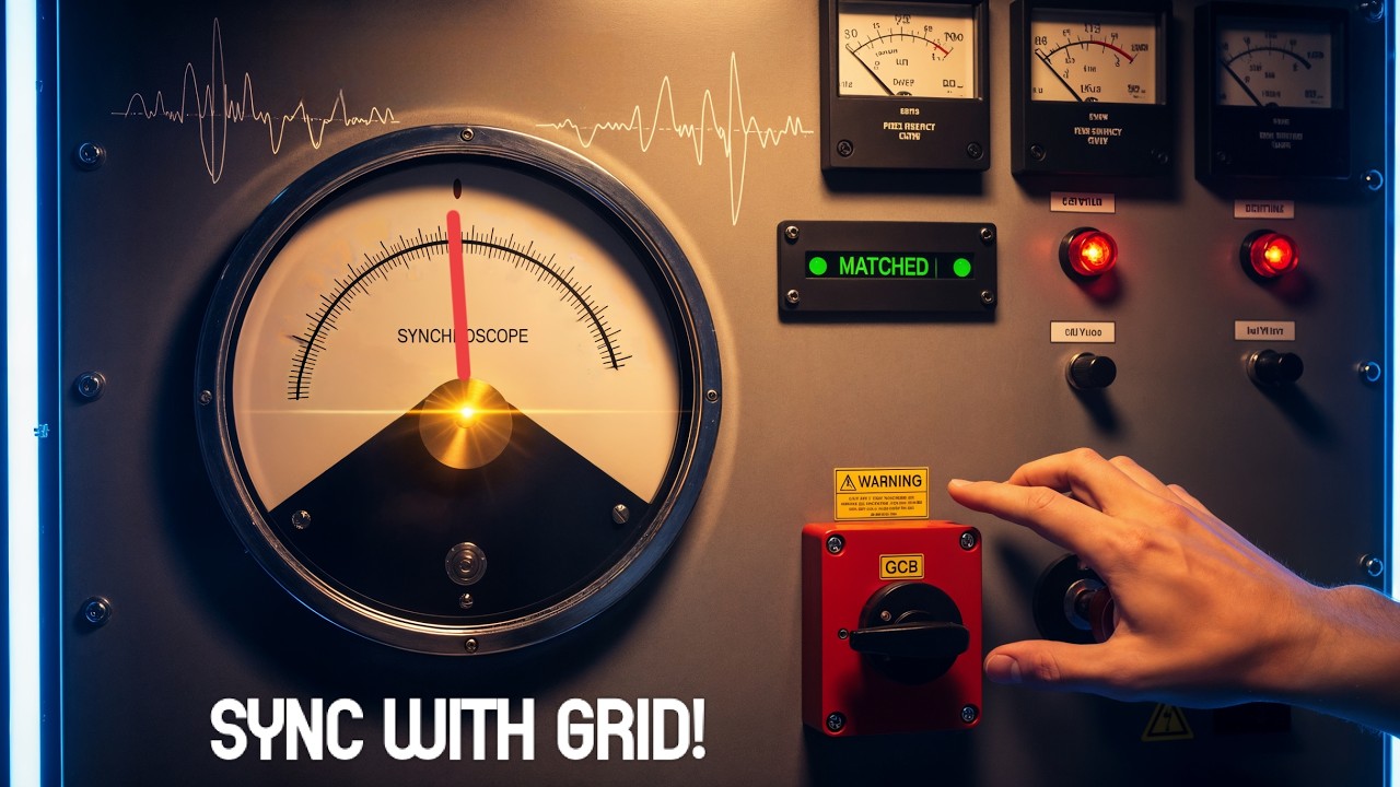 Insinyur menganalisis grafik gelombang listrik pada layar kontrol sistem tenaga.