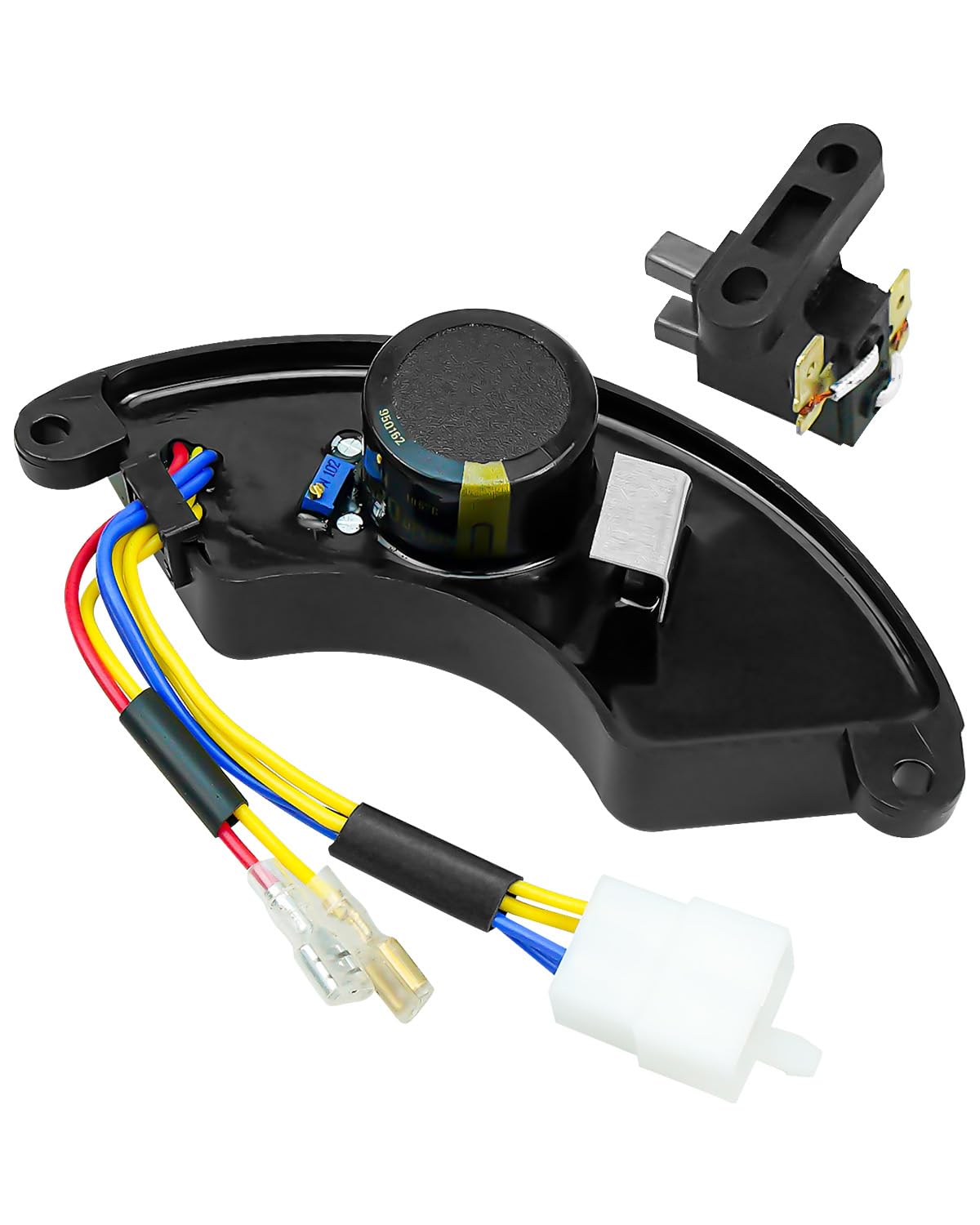 Teknisi memeriksa modul AVR yang terpasang pada generator set (genset) diesel