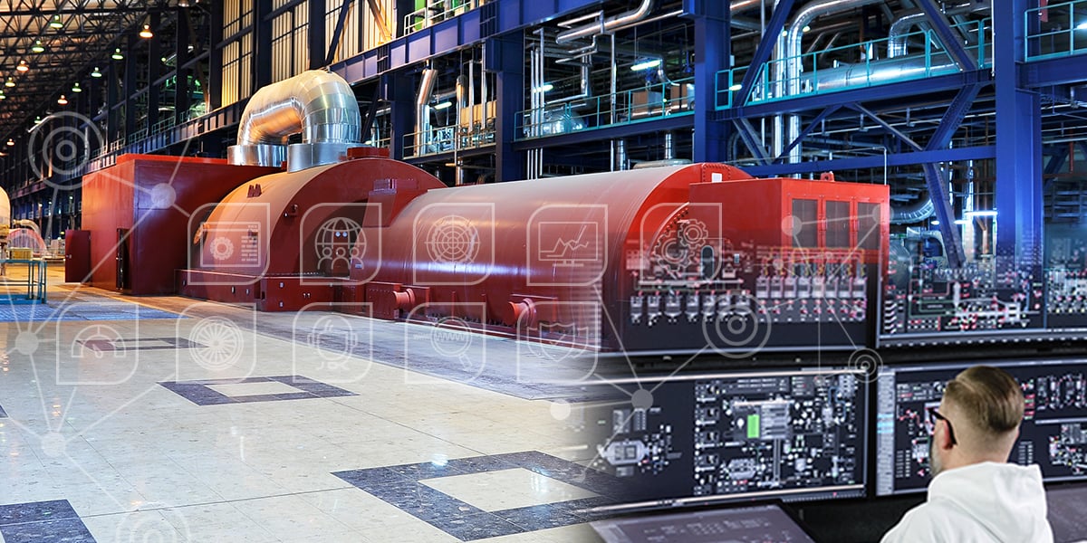 Pemandangan luas area pembangkit listrik dengan beberapa unit operasional