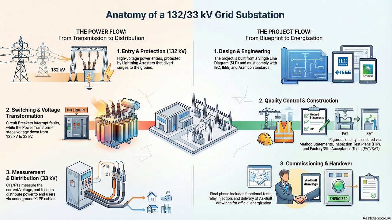 Close-up saklar pemutus sirkuit (circuit breaker) bertegangan tinggi