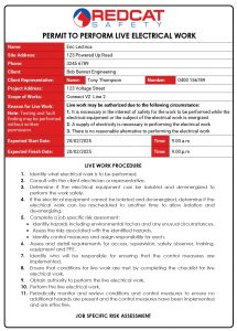 Simbol penguncian dan penandaan (lockout tagout) pada saklar pemutus daya