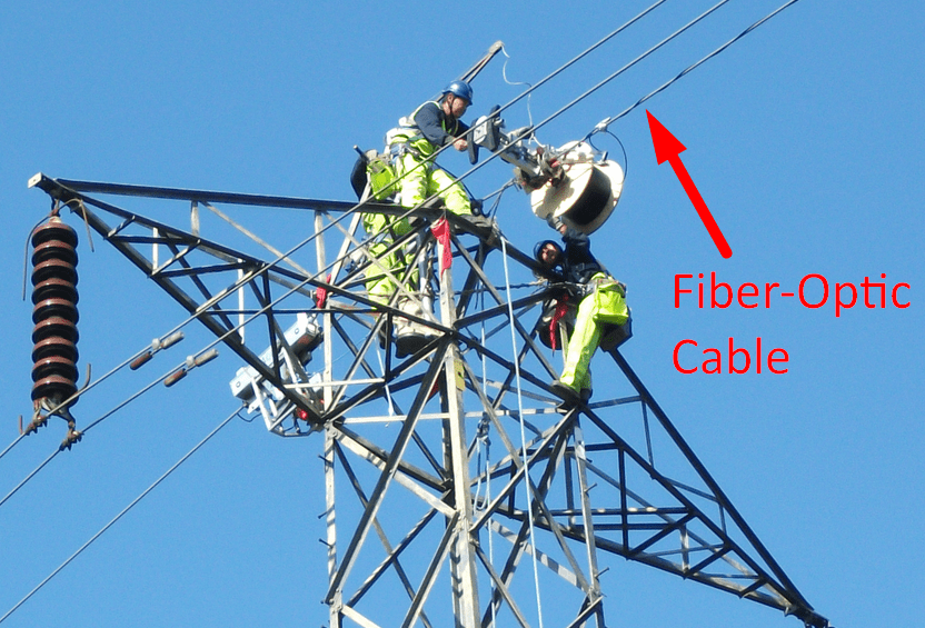 Diagram teknis sederhana komponen saluran transmisi tegangan tinggi